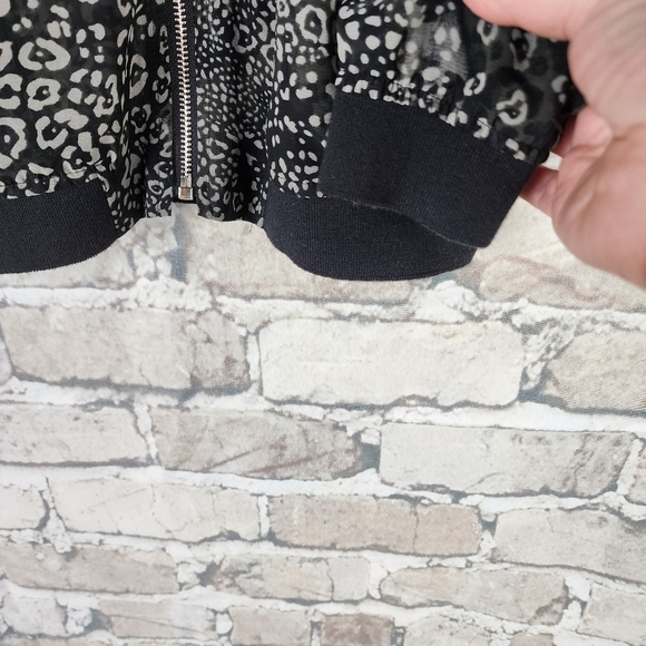 Juicy Couture Viva Luxe Zip Front Jacket Sheer Leopard Print Black Size XS - Picture 5 of 12